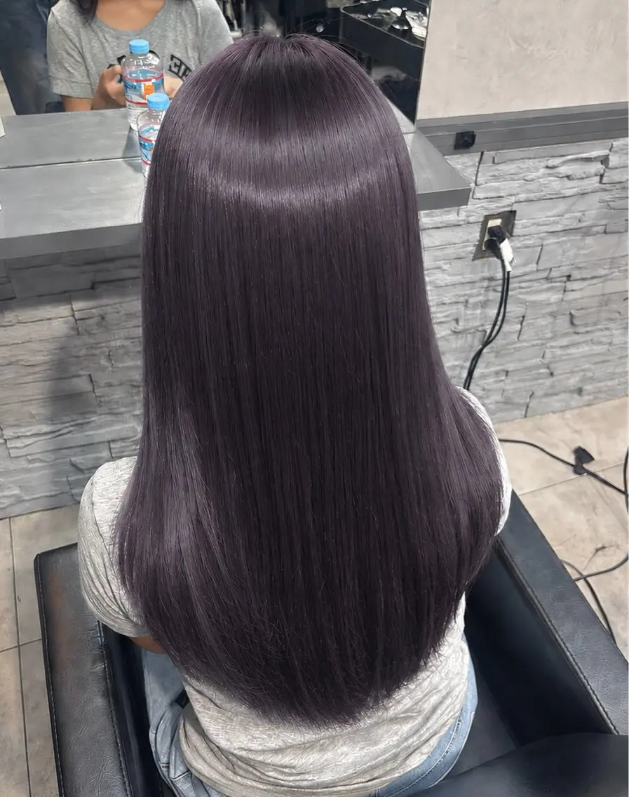 ロング カラー ブリーチ グレージュ ラベンダーカラー ラベンダーグレージュ ラベンダーグレー ヘアカラー GiseL 美優のヘアスタイル