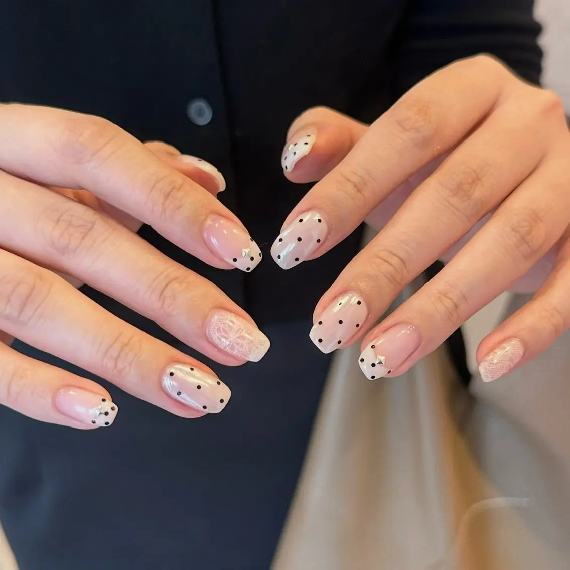 ネイル ドット マグネットネイル ミラーネイル 夏ネイル ハンドネイル M.wish太田川店 💅🏼Arisaのネイルデザイン