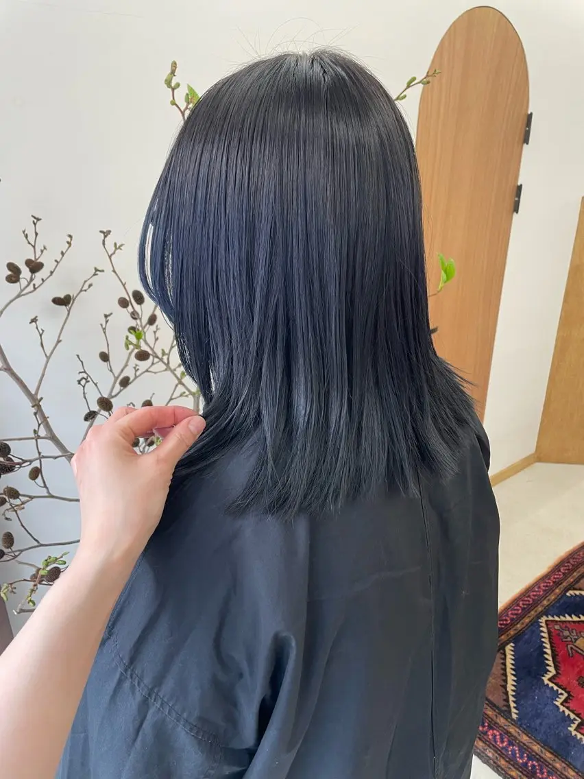 ミディアム カラー パーマ ヘアアレンジ メンズ ブルーカラー ブルーラベンダー ラベンダーカラー tatsumi/ボブ ウルフ/レイヤーのヘアスタイル