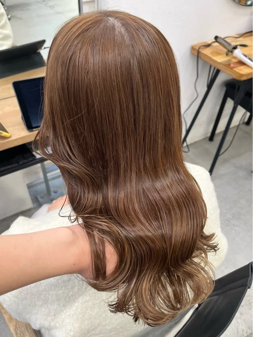 ミディアム カラー ヘアアレンジ ベージュカラー ブリーチ ダブルカラー ブリーチなしカラー 🫧透明感カラー/ ナルハ🫧のヘアスタイル
