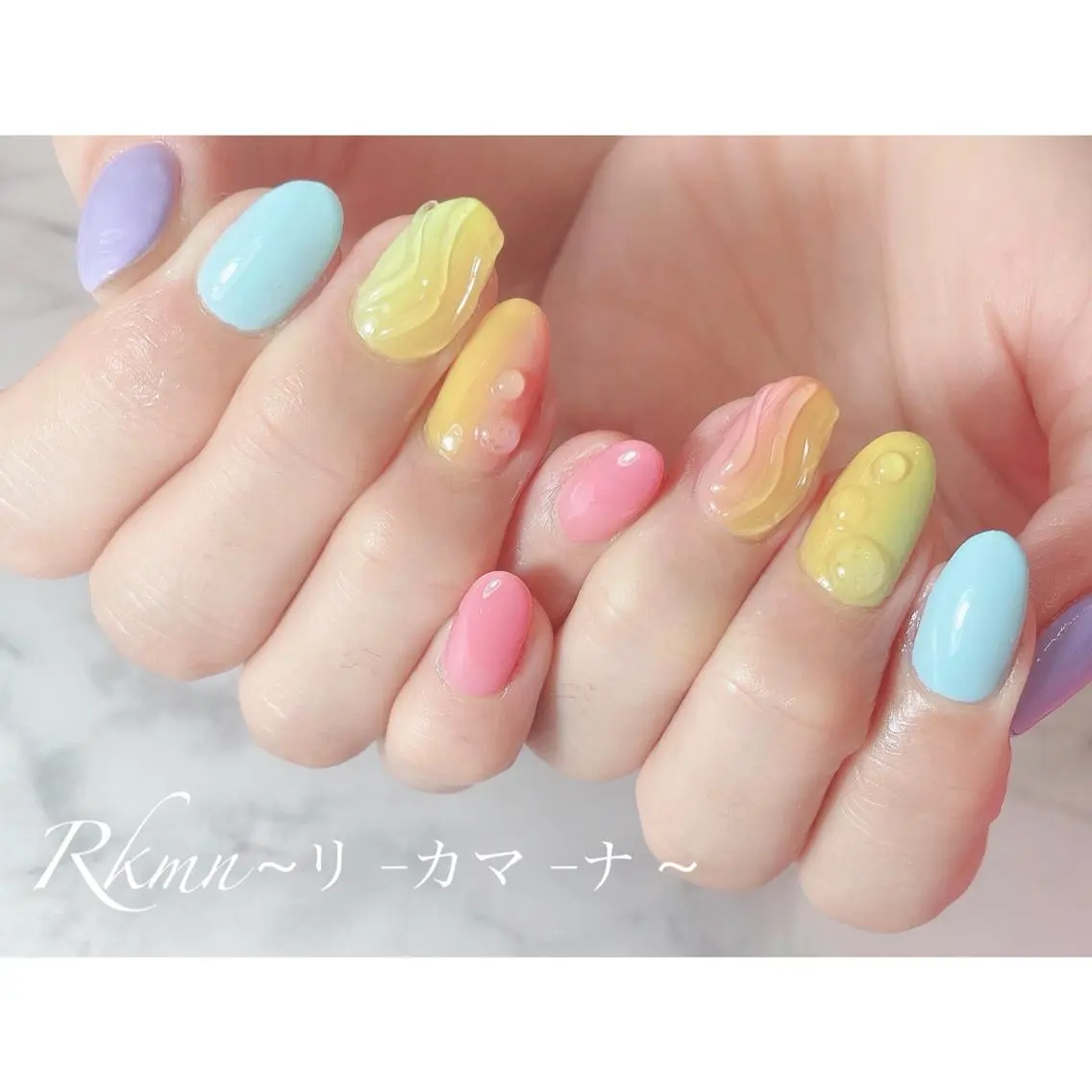ネイル アートネイル ジェルネイル グラデーション シンプルネイル 春ネイル ハンドネイル フットネイル ハンドケア Rkmn ~リ-カマ-ナ~のネイルデザイン