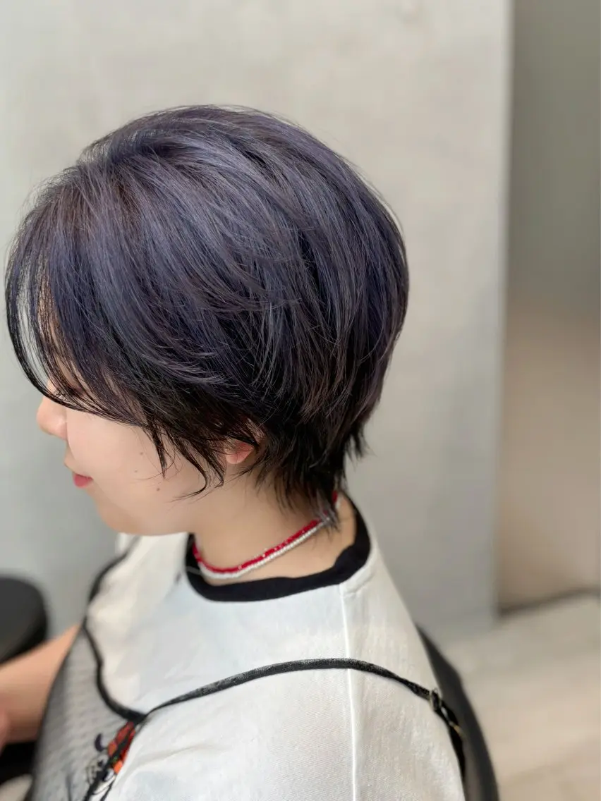 ショート カラー ブラウンカラー ダークブラウン ラベンダーカラー ラベンダーグレー デザインカラー /aiのヘアスタイル