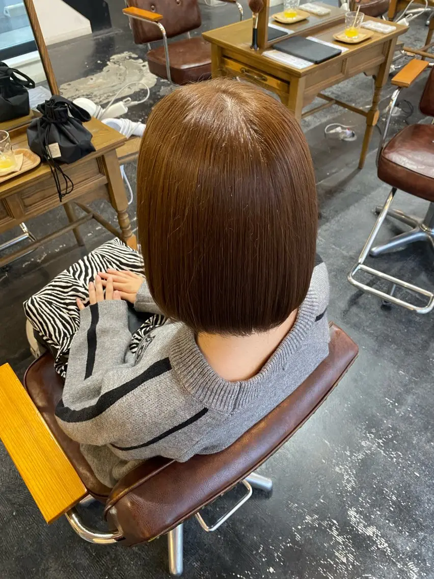 ミディアム カラー ベージュカラー ココアベージュ ヘアカラー トリートメント SET-UP りこ🧸のヘアスタイル
