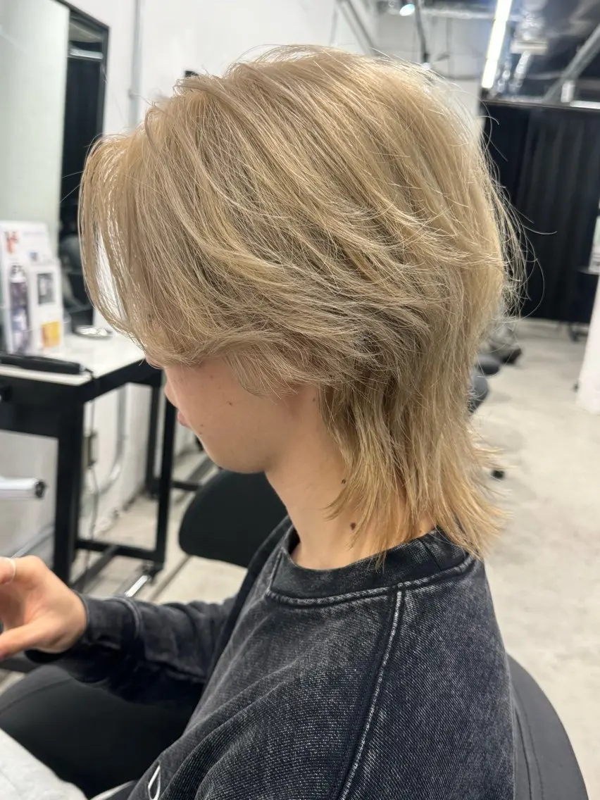 ミディアム カラー メンズ カット ヘアカラー トリートメント ヘアセット Pia/KIRIA /福岡美容室のヘアスタイル