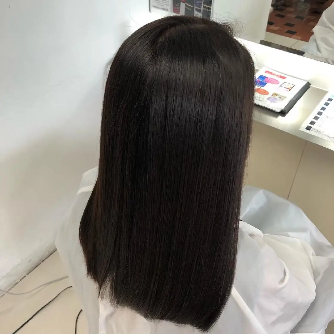 セミロング カラー 縮毛矯正/ワンカラー モデル募集🫧田村のヘアスタイル