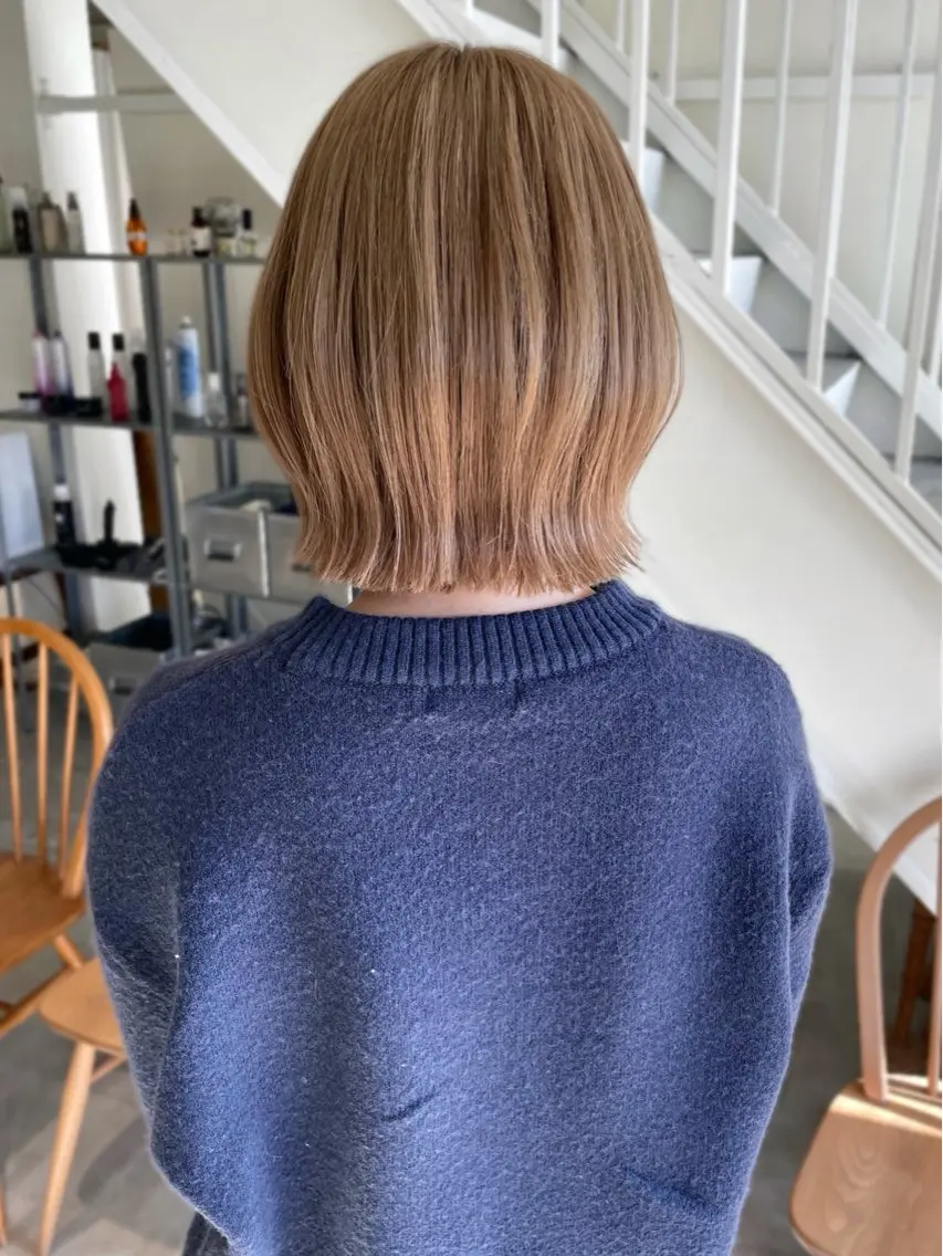 ミディアム カラー カット ヘアカラー 林 千聖のヘアスタイル