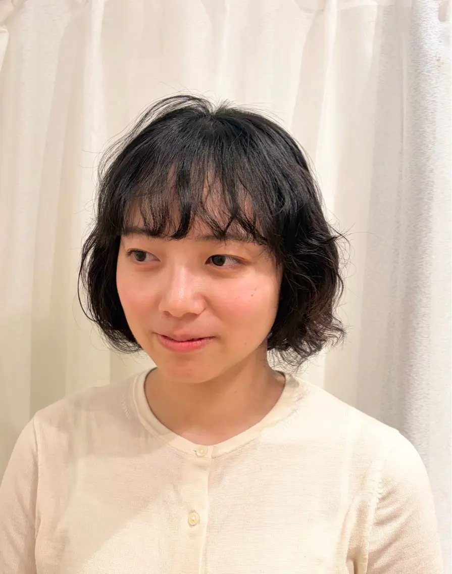 ショート カラー パーマ ボブ ヒナ/酸性ストレート ・艶カラー🌿のヘアスタイル