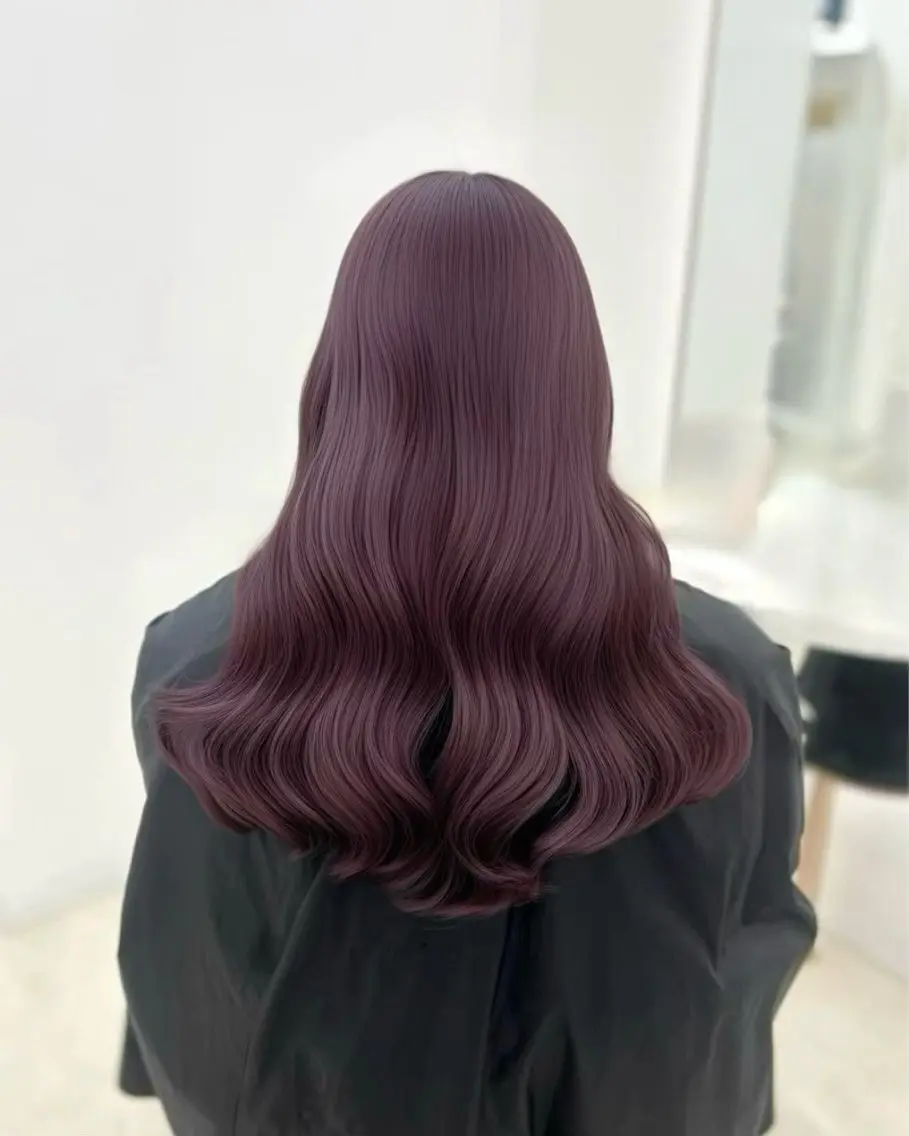 ロング カット ヘアカラー トリートメント shu ラベンダー/ピンクのヘアスタイル