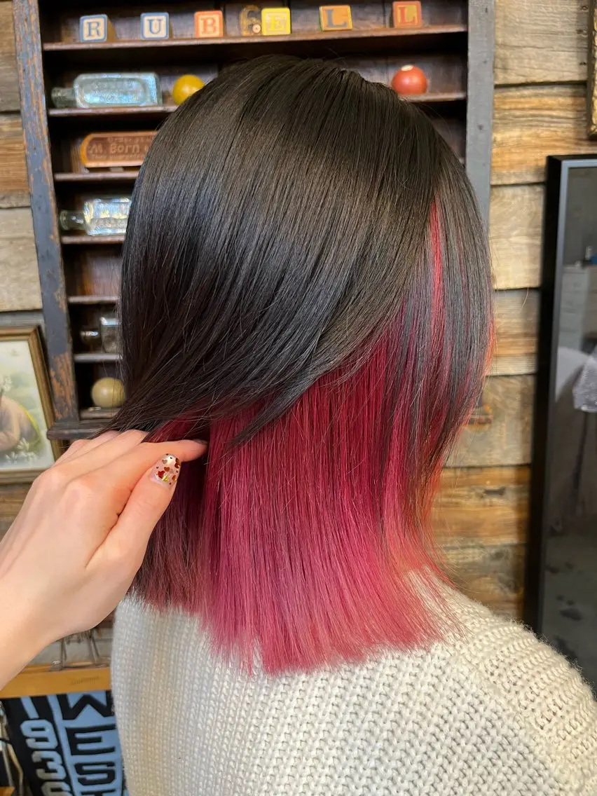 ミディアム カラー インナーカラー ヘアカラー 川崎 かなでのヘアスタイル