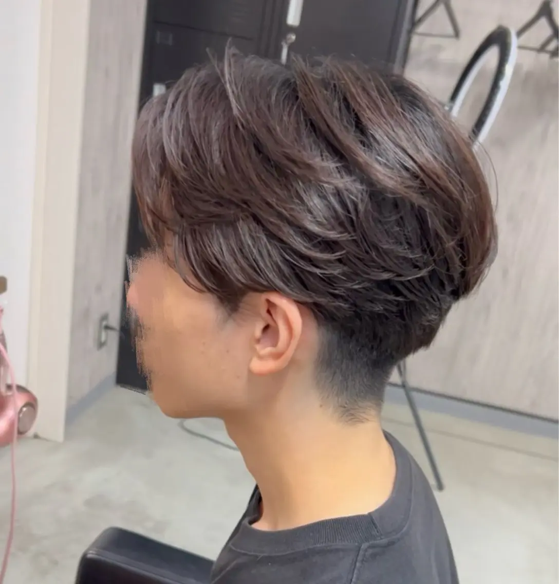 メンズ センターパート カット 縮毛矯正 lafit kaede/韓国ヘアのヘアスタイル