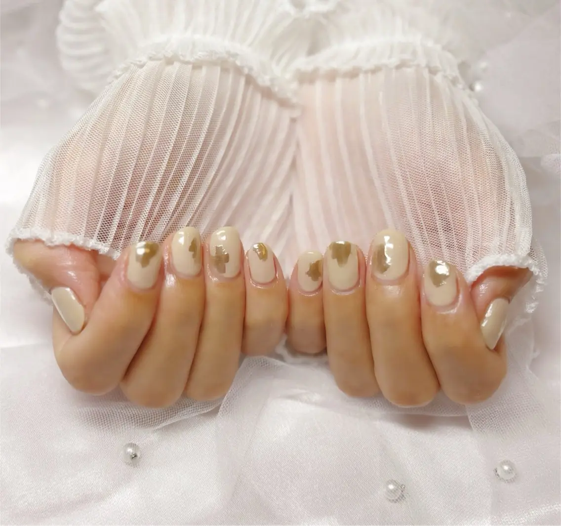 ネイル ゴールド ミラーネイル ハンドネイル Nail Salon macherieのネイルデザイン