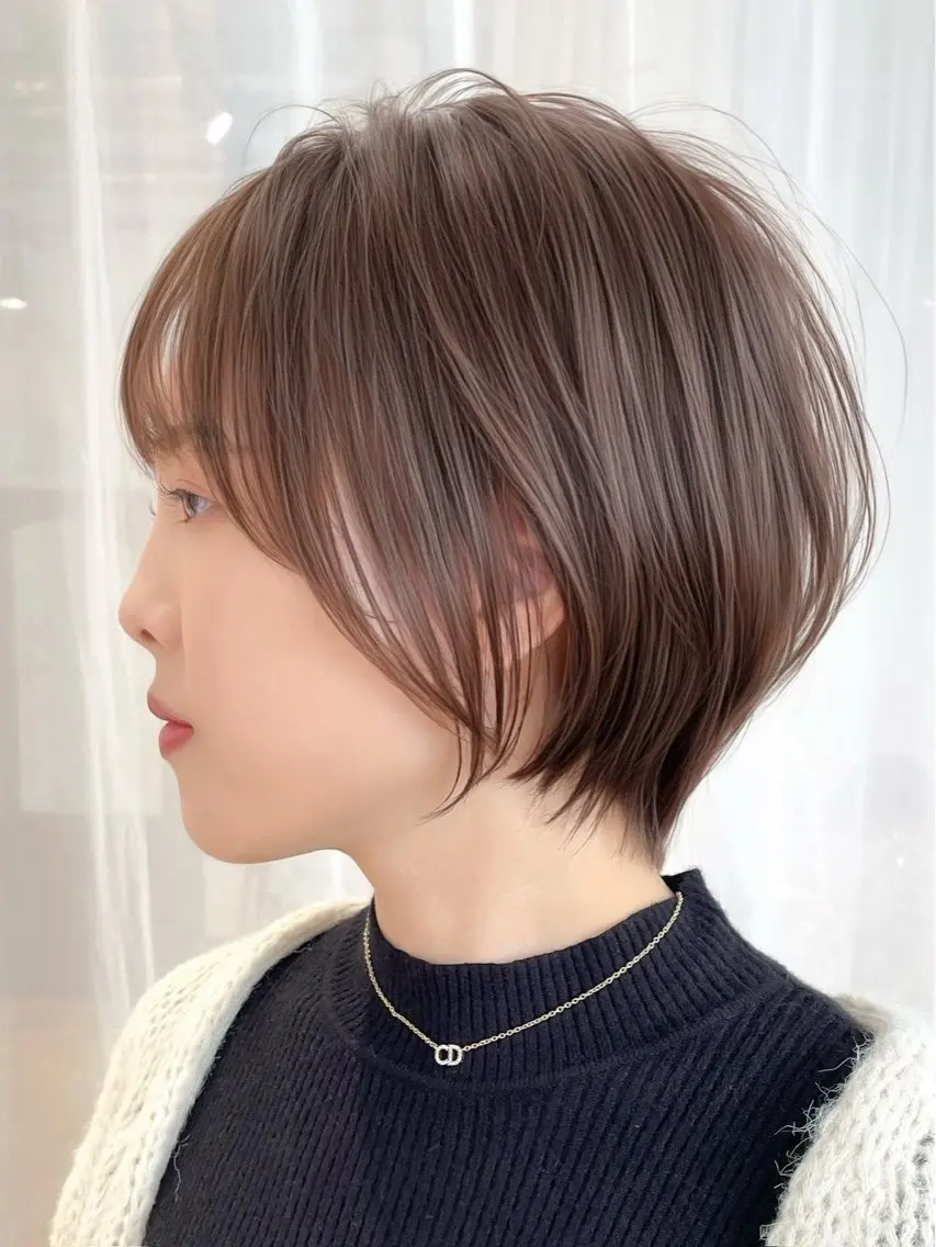 ショート カラー 似合わせカット ショートヘア 豊島璃奈/ショート/ ボブ/レイヤーカットのヘアスタイル