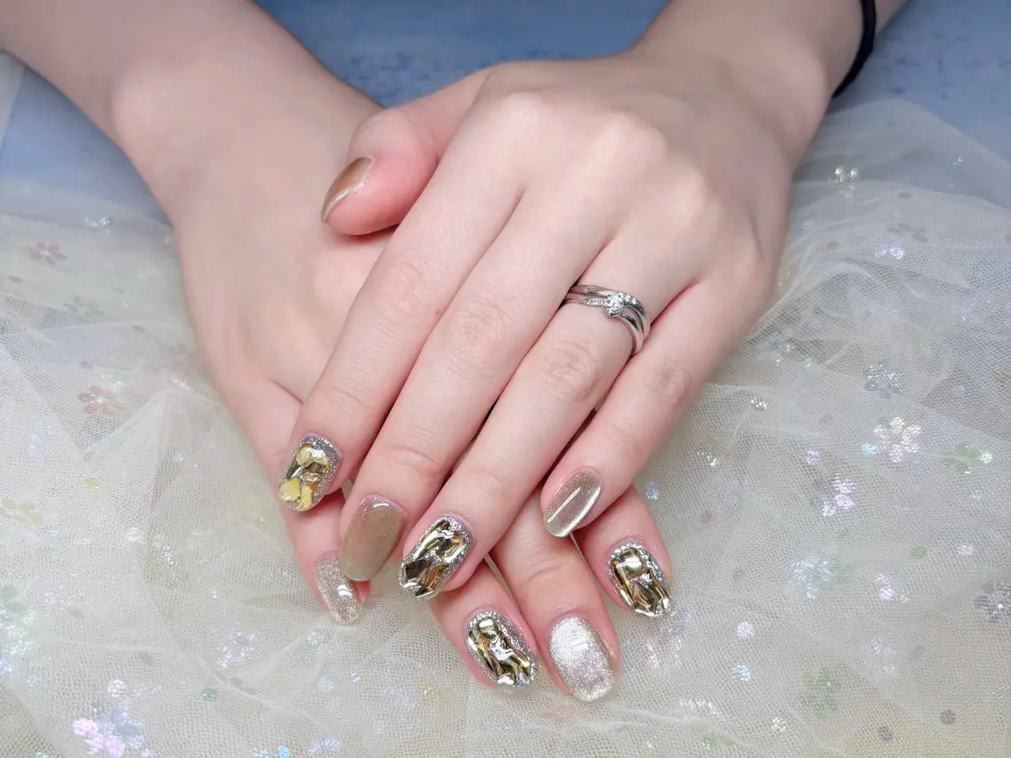 ネイル ハンドネイル H3 Nail Tsuki🦋💙のネイルデザイン