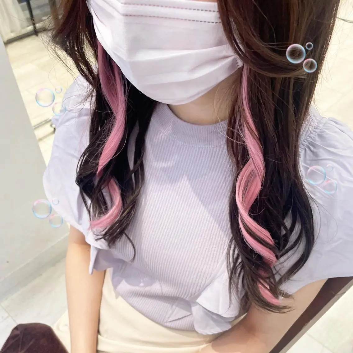 🤍🍒炭酸スパしてエクステ4本コース🍒🤍【前髪カットとシャンプーブローコテ巻きset】の写真