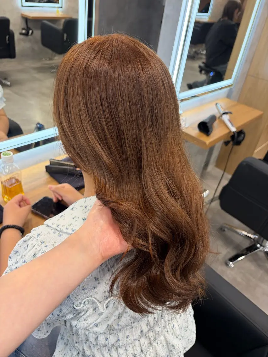 ロング ヘアカラー ヘアセット 透明感/韓国風 RENA🤎のヘアスタイル