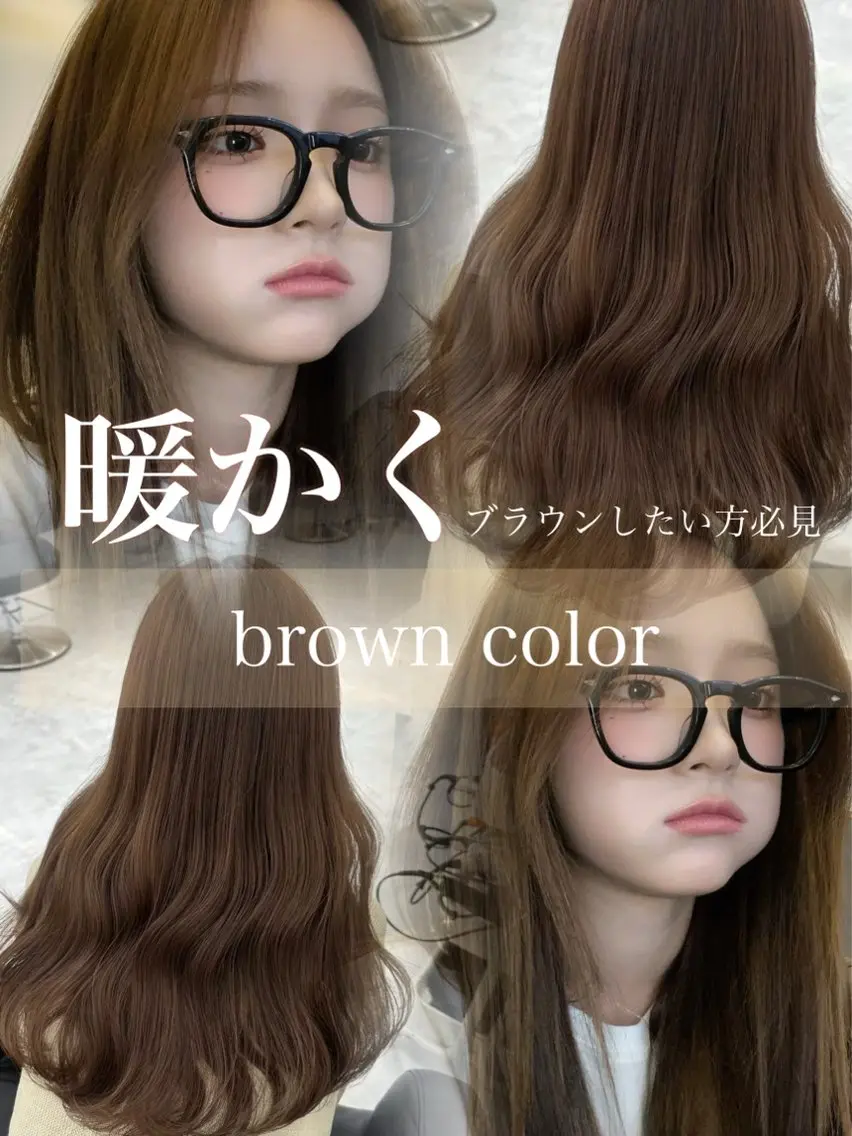 ロング ヘアカラー トリートメント 顔まわりレイヤー/諒 オリーブカラー/天神のヘアスタイル