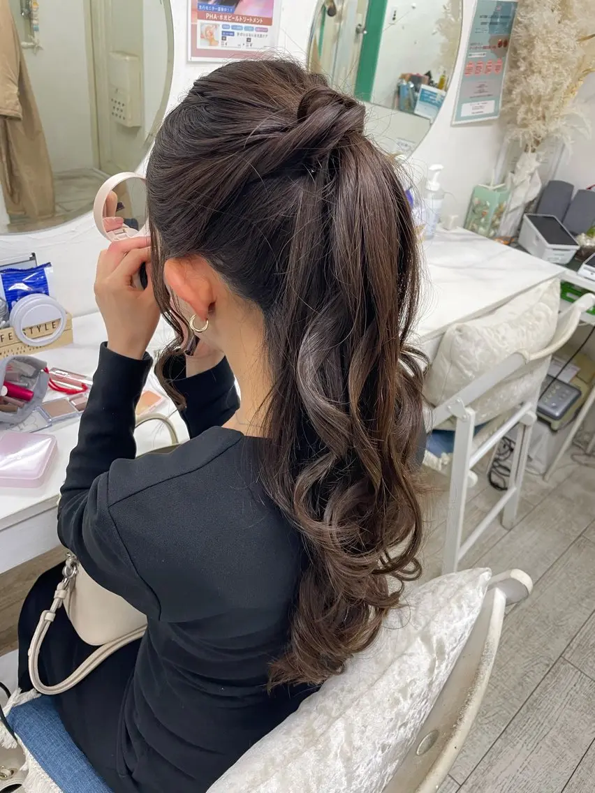 ロング ヘアセット 六本木0分ヘアセット ヘアメイクのヘアスタイル