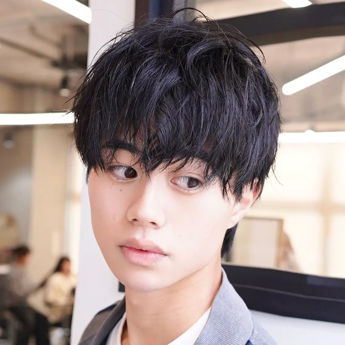ショート パーマ メンズ メンズパーマ スパイラルパーマ shun/ブリーチ なしダブルカラーのヘアスタイル