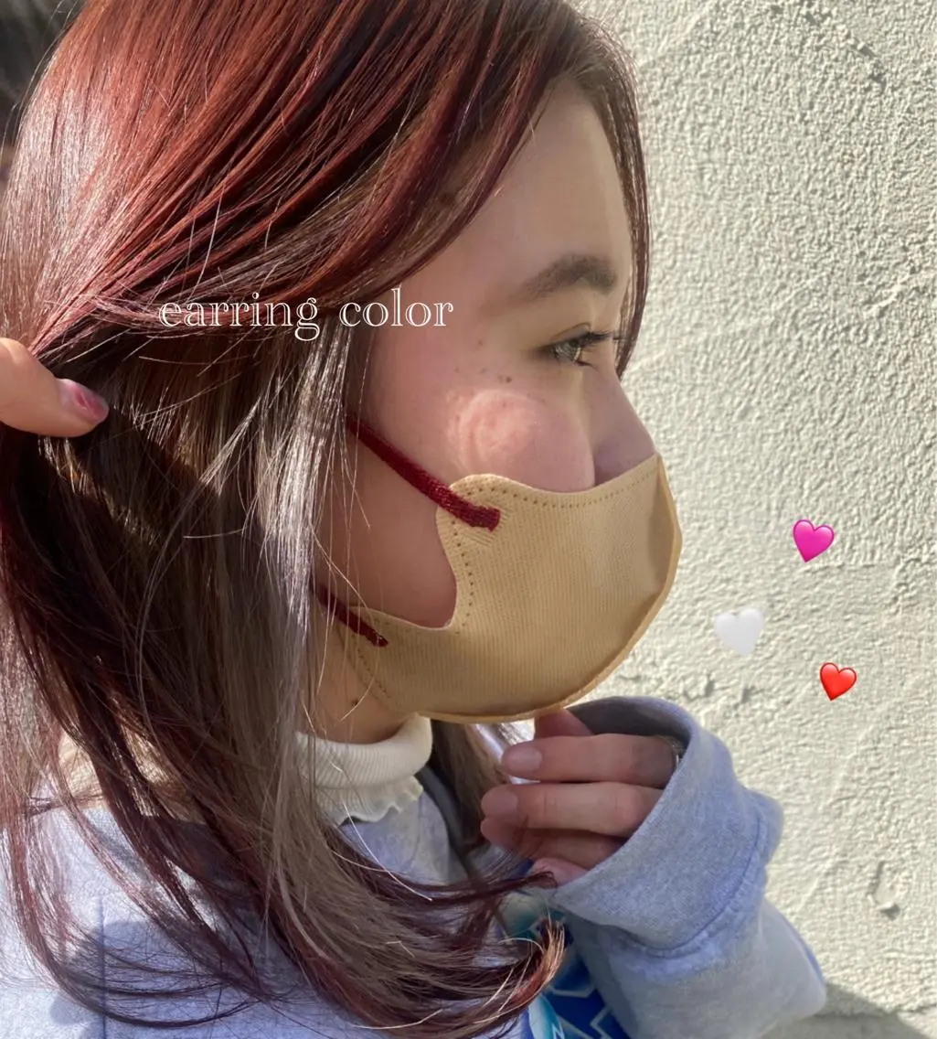 🩷イヤリングカラーのみ🩷(ケアブリーチ込)+前処理ケアの写真