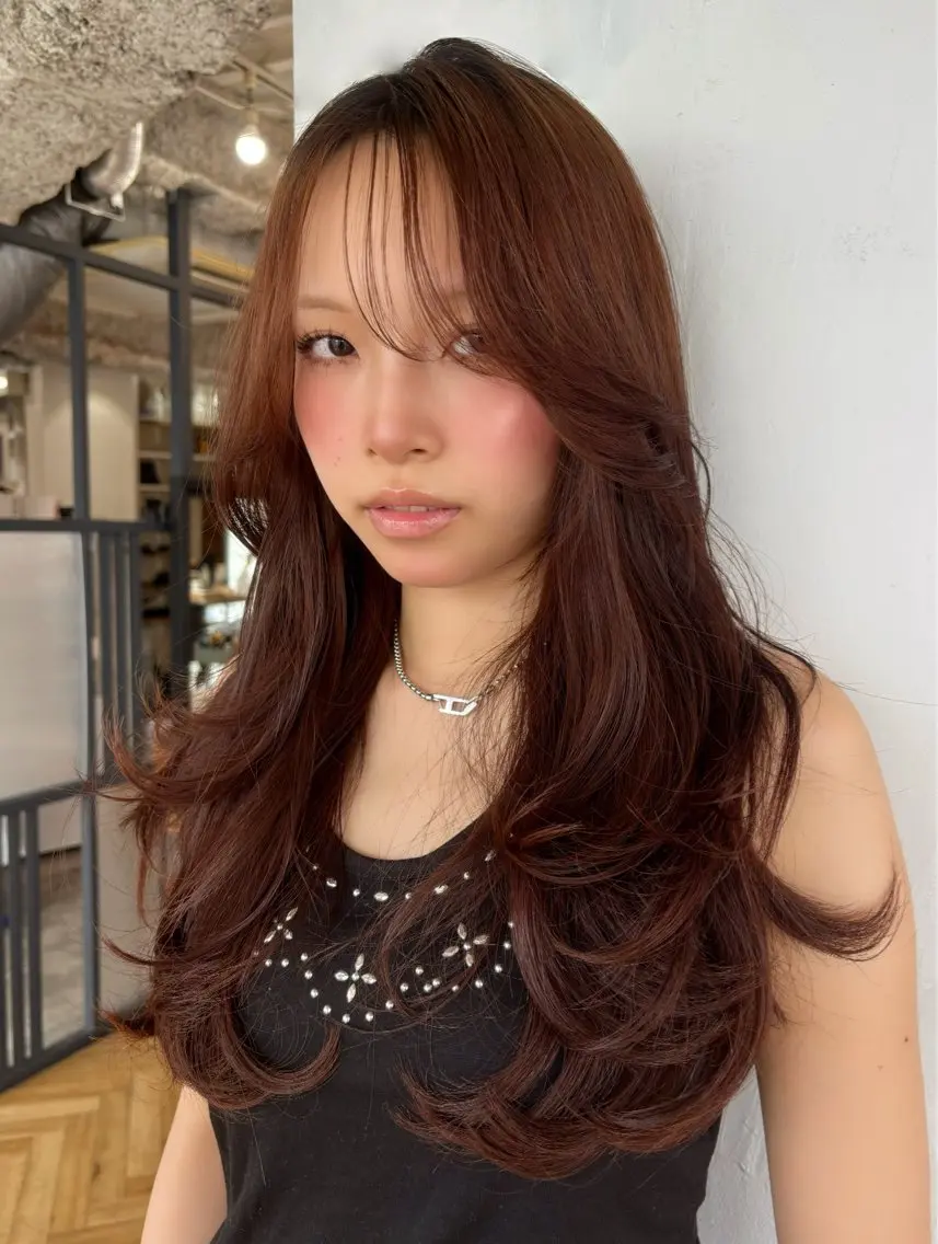 ロング レイヤーカット カット ヘアカラー トリートメント 優李 ゆうり‪のヘアスタイル