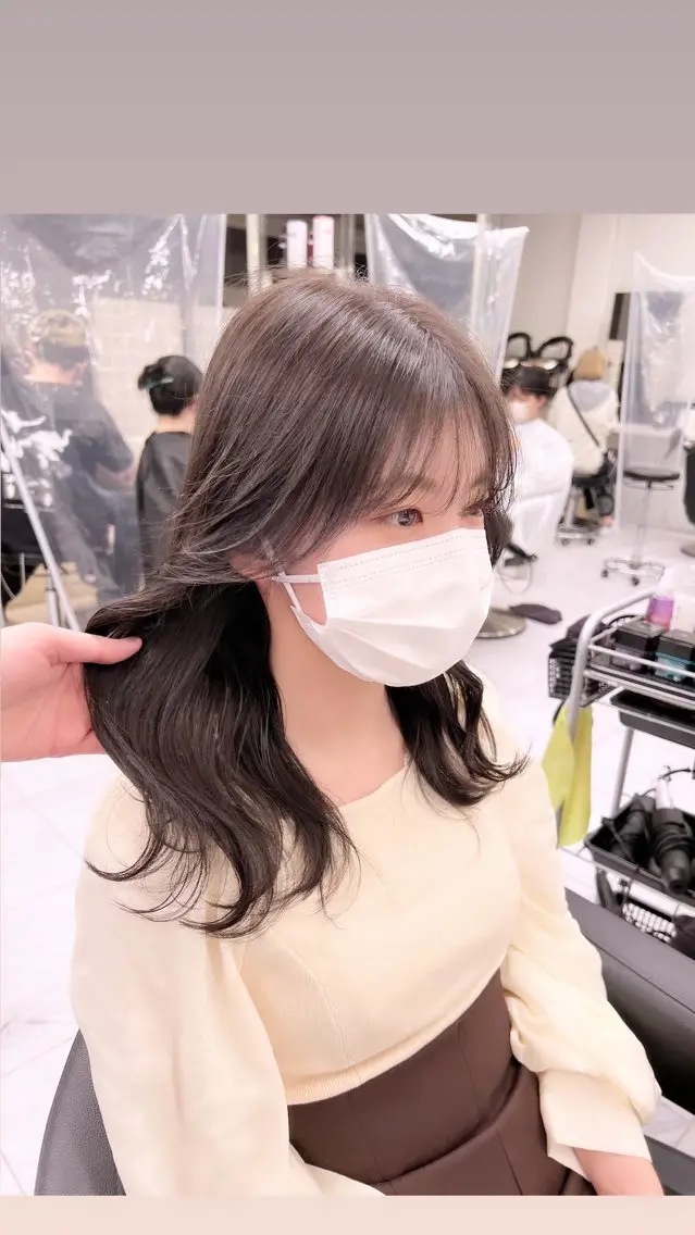 セミロング カラー パーマ ヘアアレンジ メンズ 上品＆韓国風 🥀海心🥀のヘアスタイル