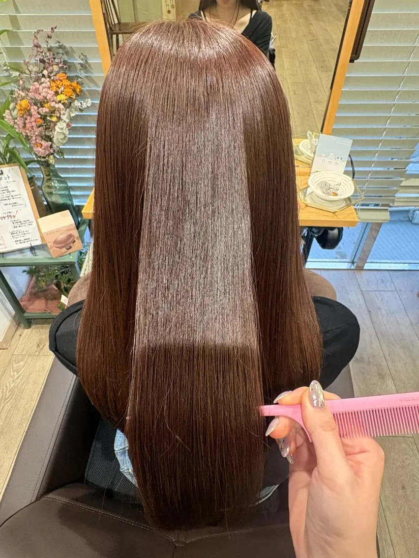 ロング カラー グレージュ ピンクカラー 髪質改善 🤍ちなつ /髪質改善ヘアエステのヘアスタイル
