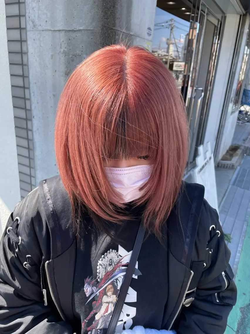 セミロング カラー ヘアカラー シモダ クルミのヘアスタイル