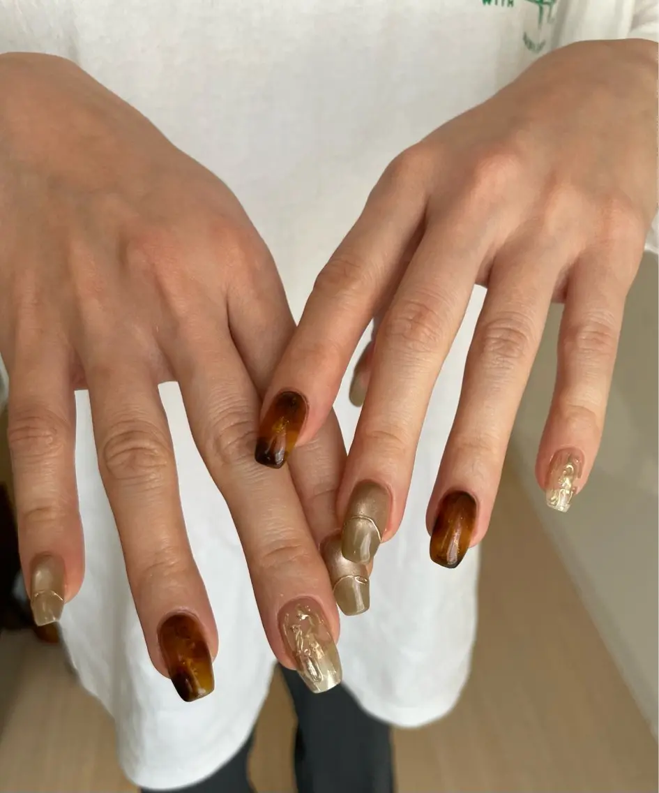 ネイル べっ甲ネイル co_ nailのネイルデザイン