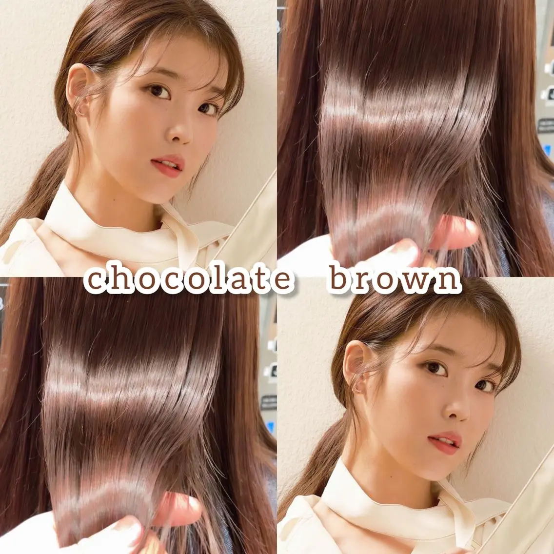 ロング カラー ヘアアレンジ ブラウンカラー チョコレートブラウン 韓国風ヘア 梅田美容室/ ウルフカットのヘアスタイル