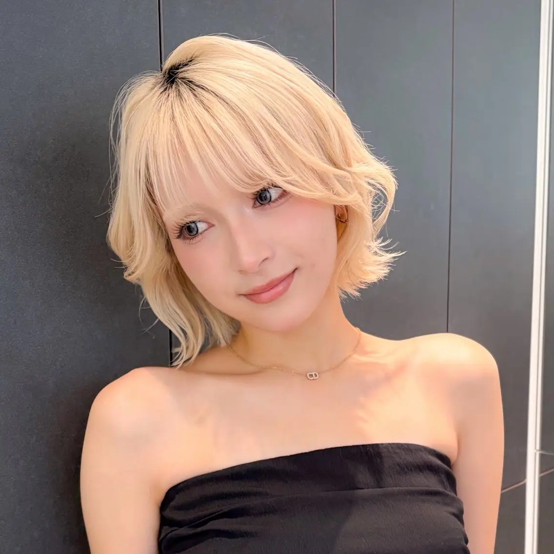 ミディアム カラー カット ヘアカラー トリートメント ♥️ボブ縮毛矯正/暖 色/minami♥️のヘアスタイル