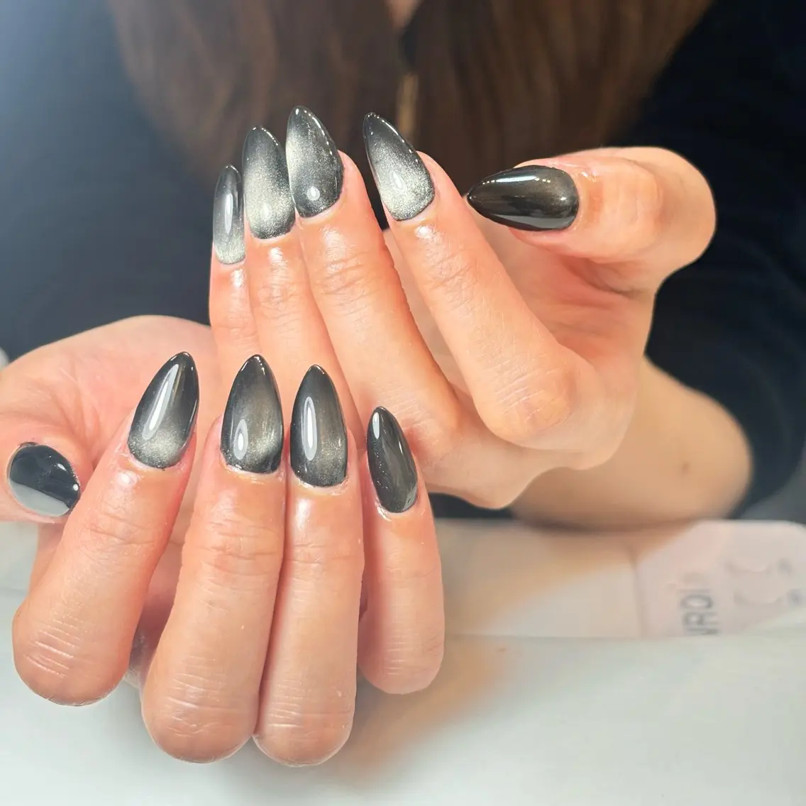 ネイル 桜ネイル 長さ出し フレンチネイル 韓国ネイル マグネットネイル ハンドネイル Kiwami nailsalonのネイルデザイン
