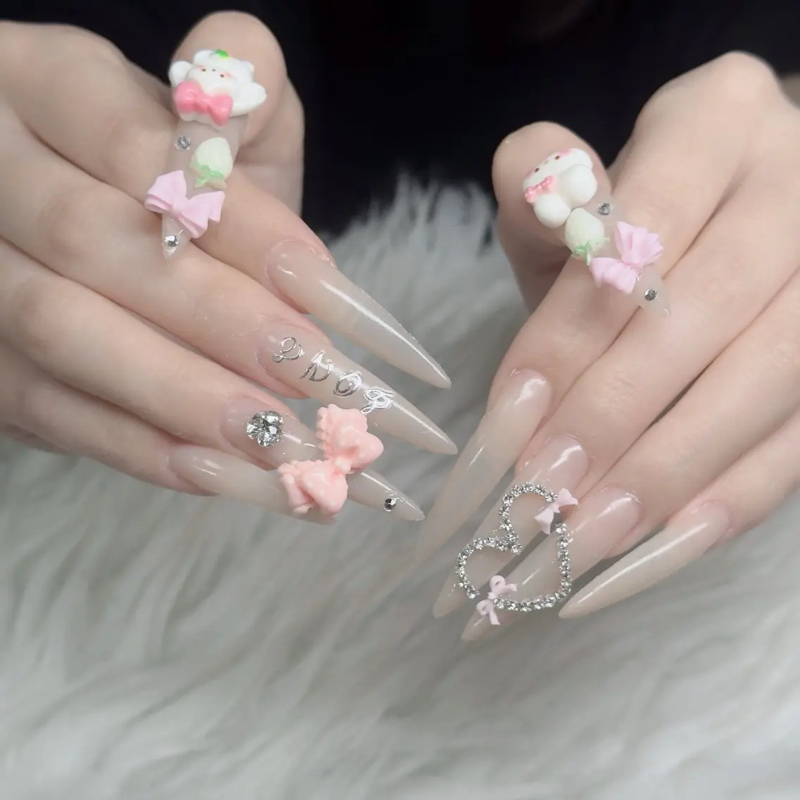 ネイル フットネイル フレンチネイル グラデーション 韓国ネイル ロングネイル ハンドネイル Hani Nail Salonのネイルデザイン