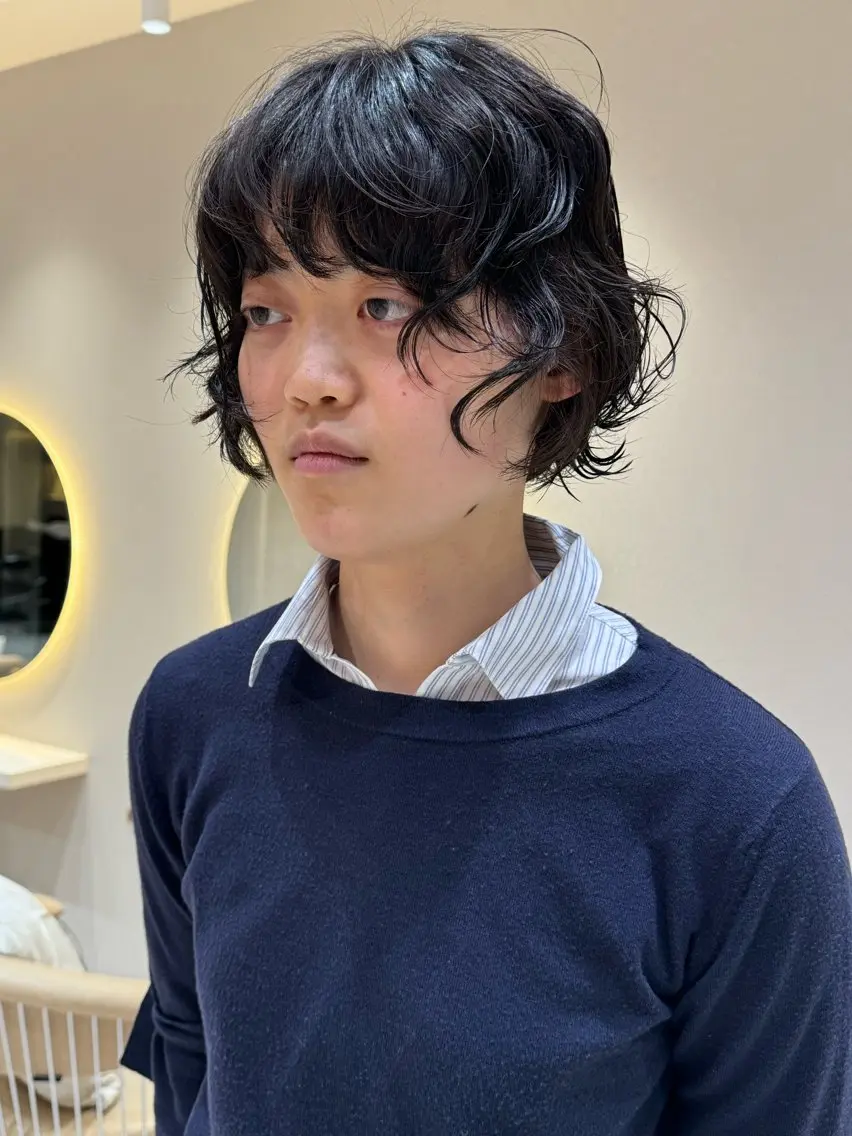 ショート カット ヘアカラー パーマ 🩵縮毛矯正・ボブ 岩原朋也🩵のヘアスタイル