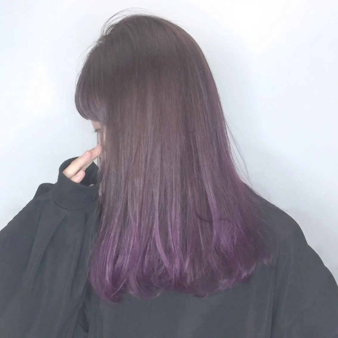 セミロング カラー パーマ ヘアアレンジ パープルカラー カット 縮毛矯正 トリートメント ITbyALBUM 中野店のヘアスタイル
