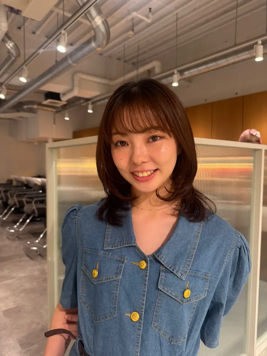 セミロング レイヤーカット カット 🐰カットモデル募集 🐰大場杏里🐰のヘアスタイル