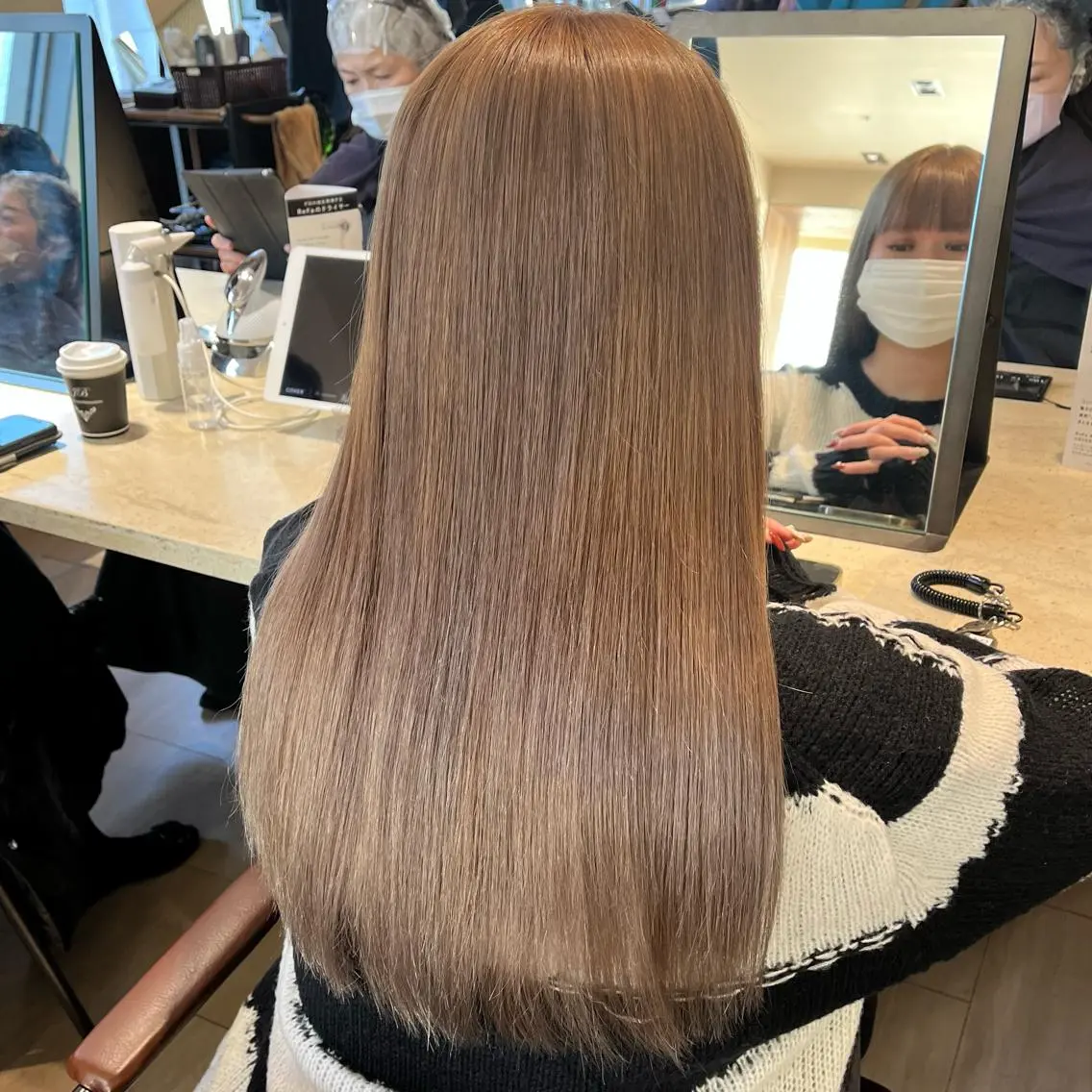 ロング カラー グレージュ ミルクティーグレージュ 早朝セット☀️ レイヤー/Momoのヘアスタイル
