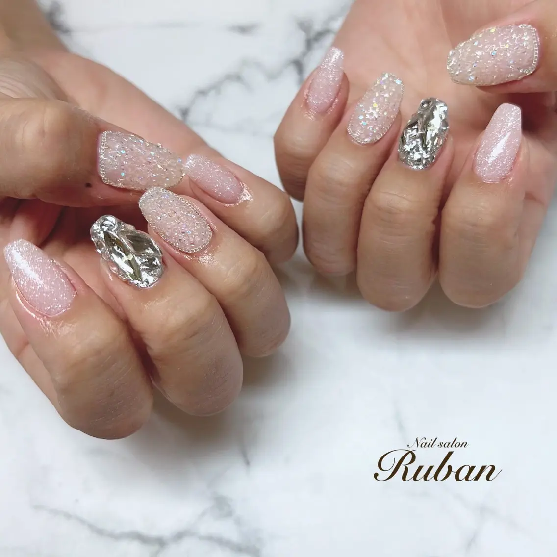 ネイル アートネイル 長さ出し 持ち込み Nail salon Rubanのネイルデザイン