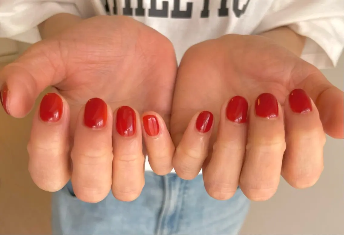 ネイル ワンカラーネイル オレンジ co_ nailのネイルデザイン