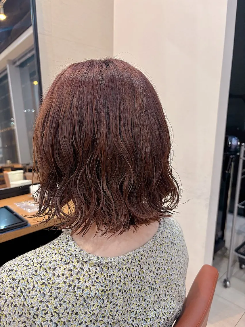 パーマ ボブ ニュアンスパーマ カット パーマ ボブ/ミディアム 親しみやすさ/さくらのヘアスタイル