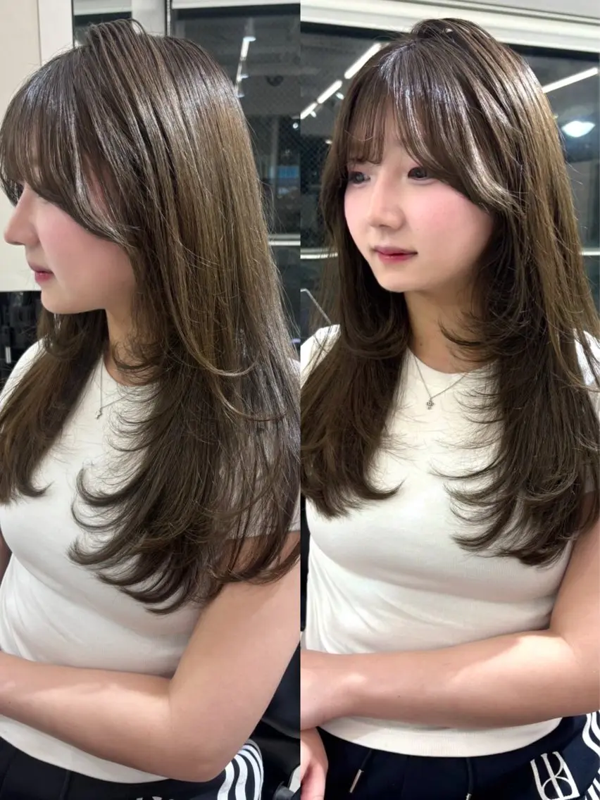 ケアカラー＋ 2STEPトリートメント⚠︎ロング料金なし 巻き仕上げOKの写真