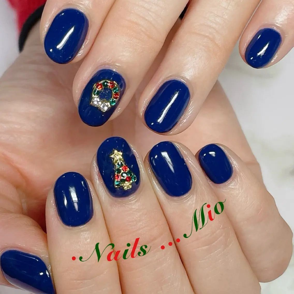 ネイル アートネイル ジェルネイル ワンカラーネイル 冬ネイル クリスマス .Nails Mio 赤羽西ネイルサロンのネイルデザイン