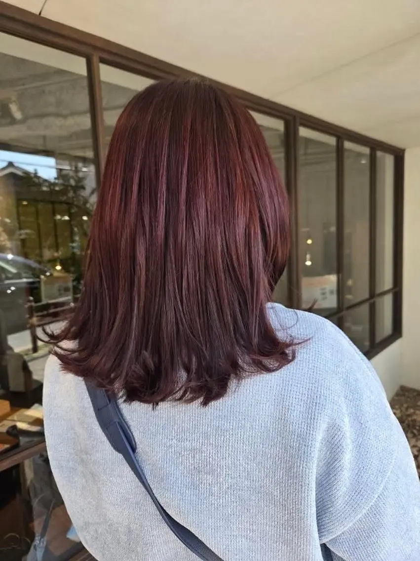 セミロング カラー カット ヘアカラー 韓国好き🇰🇷 美容師MIKUのヘアスタイル