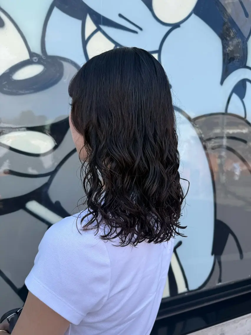 セミロング カット パーマ 🇺🇸朝5分で簡単 海外風パーマ🇺🇸のヘアスタイル
