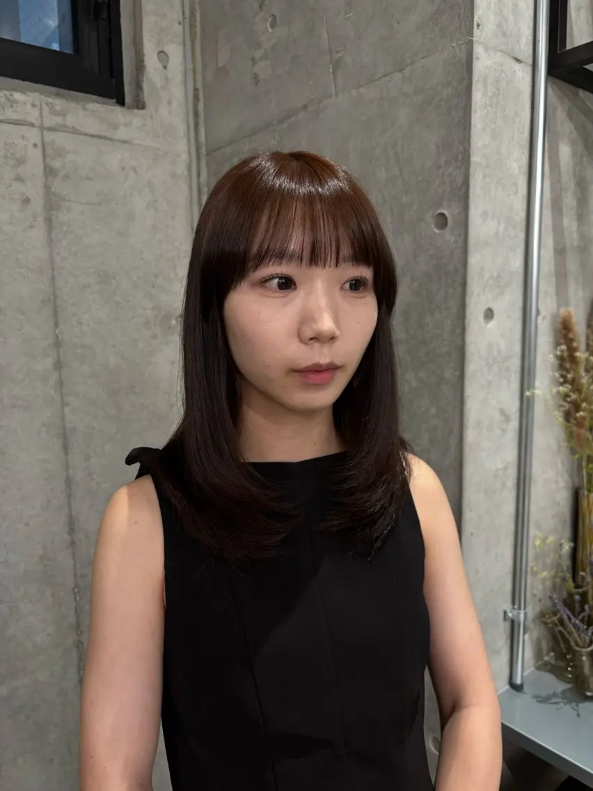 セミロング カラー ブリーチ ブラウンカラー ブリーチなしカラー カット ヘアカラー maika (^^)。.:*☆のヘアスタイル