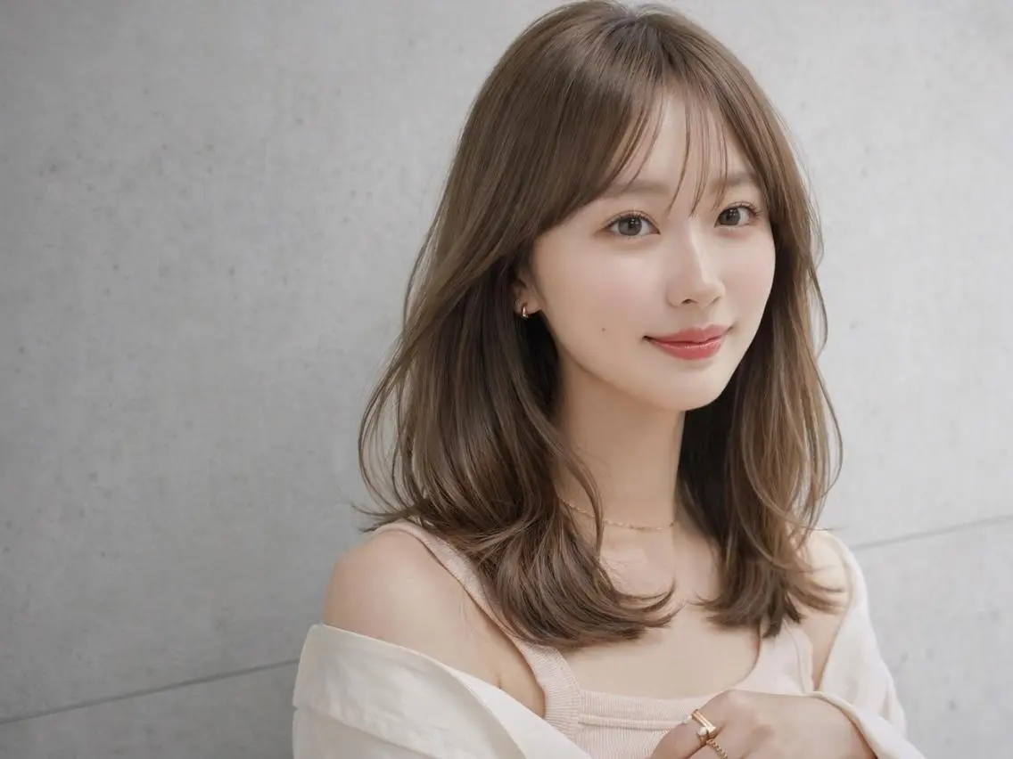 セミロング 外国人風カラー ハイライト 髪質改善 似合わせカット トリートメント カット ヘアカラー トリートメント BUCKS【天王寺】 バックス【駅30秒】のヘアスタイル