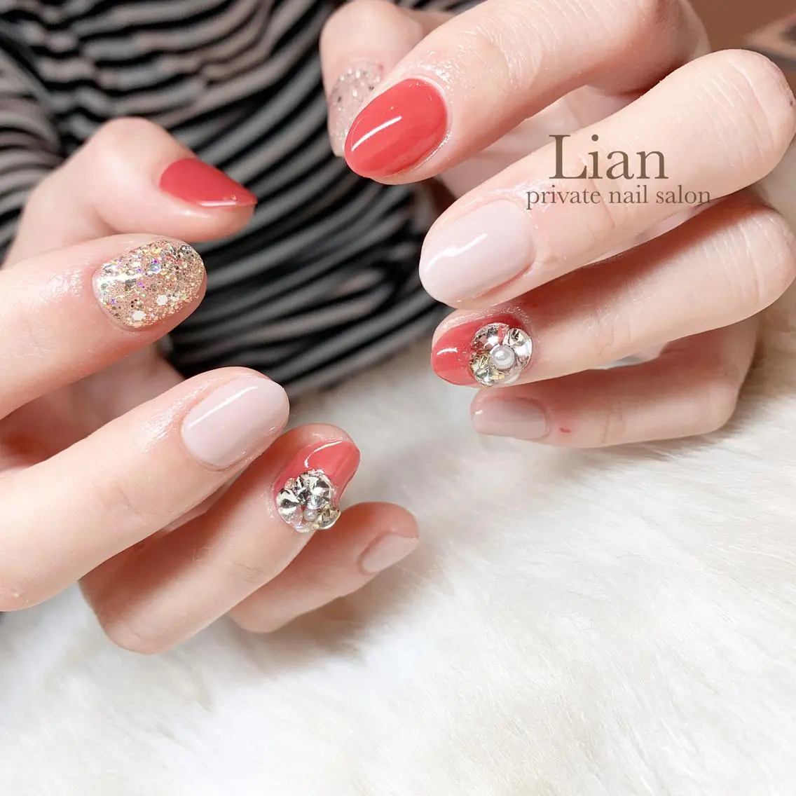 ネイル キラキラネイル ラメ(グリッター) 冬ネイル nailsalon Lenoaのネイルデザイン