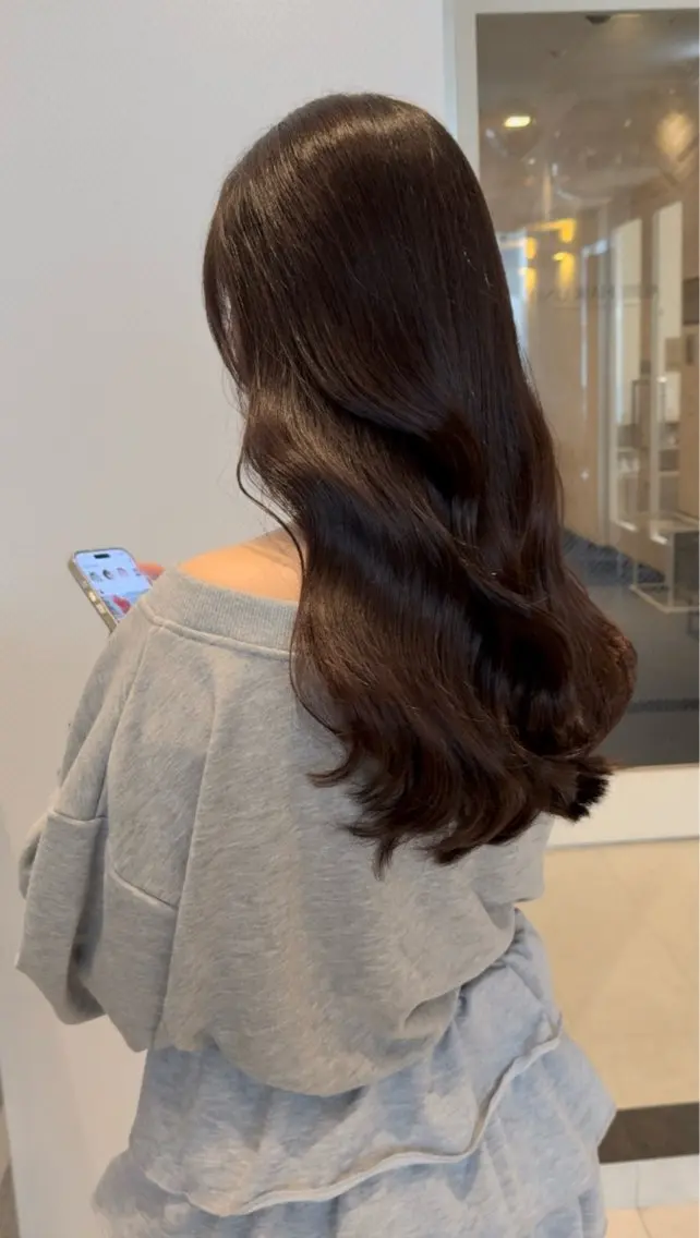 ロング カラー ブラウンカラー 髪質改善 カット ヘアカラー トリートメント レイヤーカット× 髪質改善カラー 片山のヘアスタイル