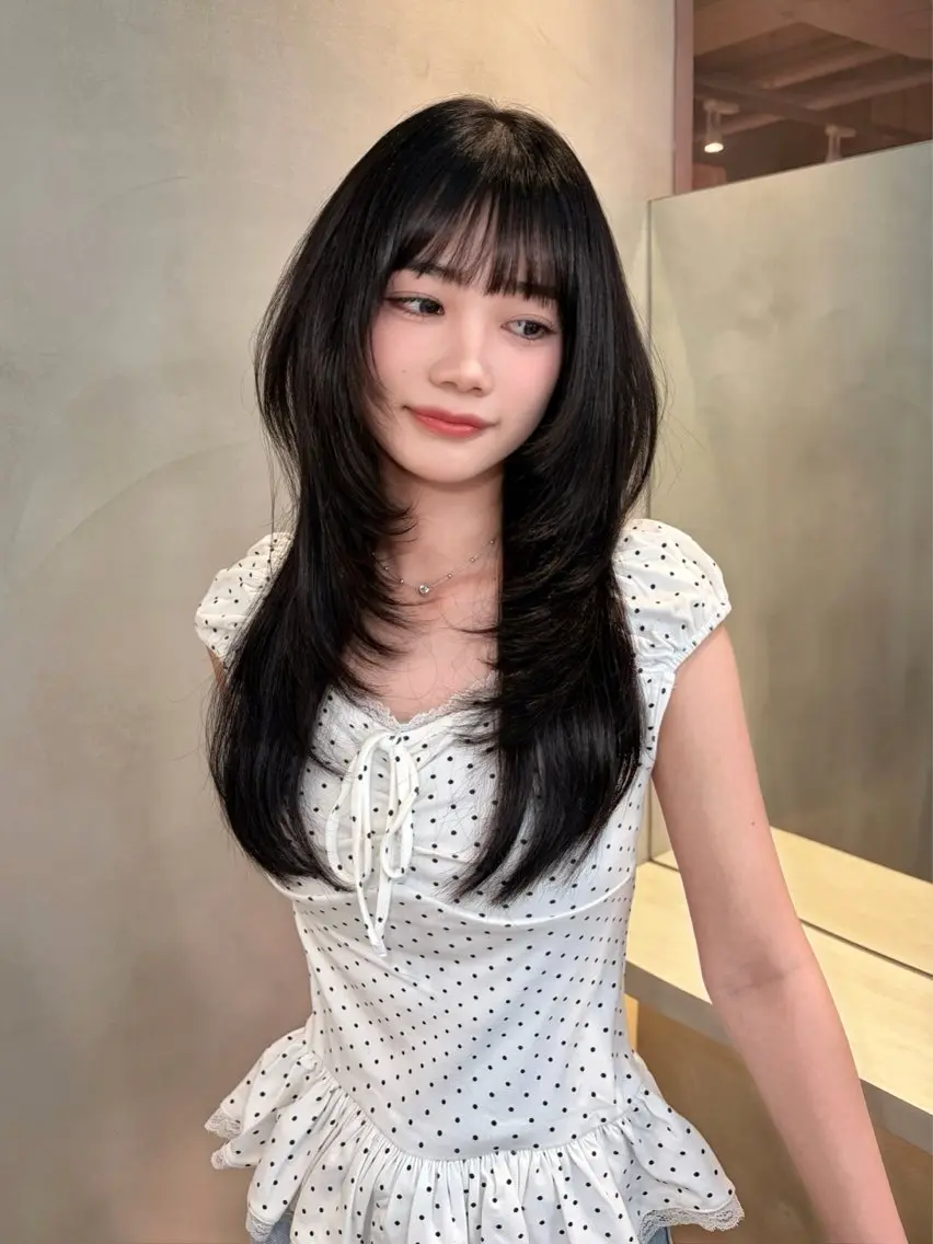 ロング ヘアカラー トリートメント 韓国レイヤー 🤎🦋Harisのヘアスタイル