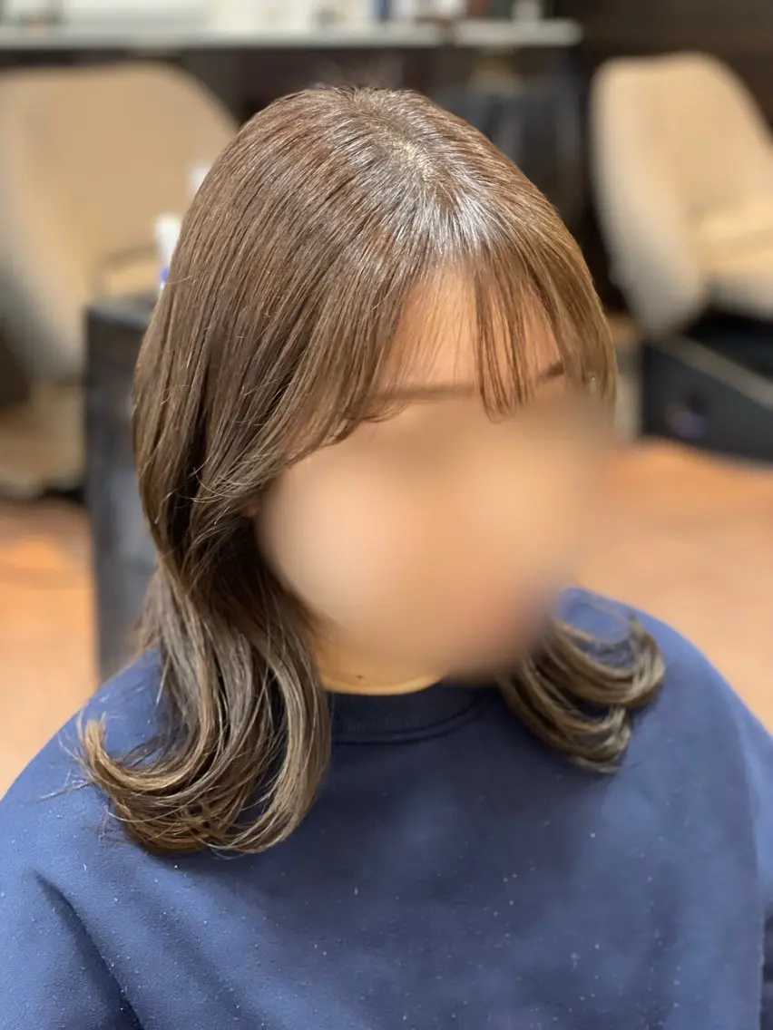 ミディアム カラー ヘアアレンジ アッシュ くびれヘア olive美容室 MIKUのヘアスタイル