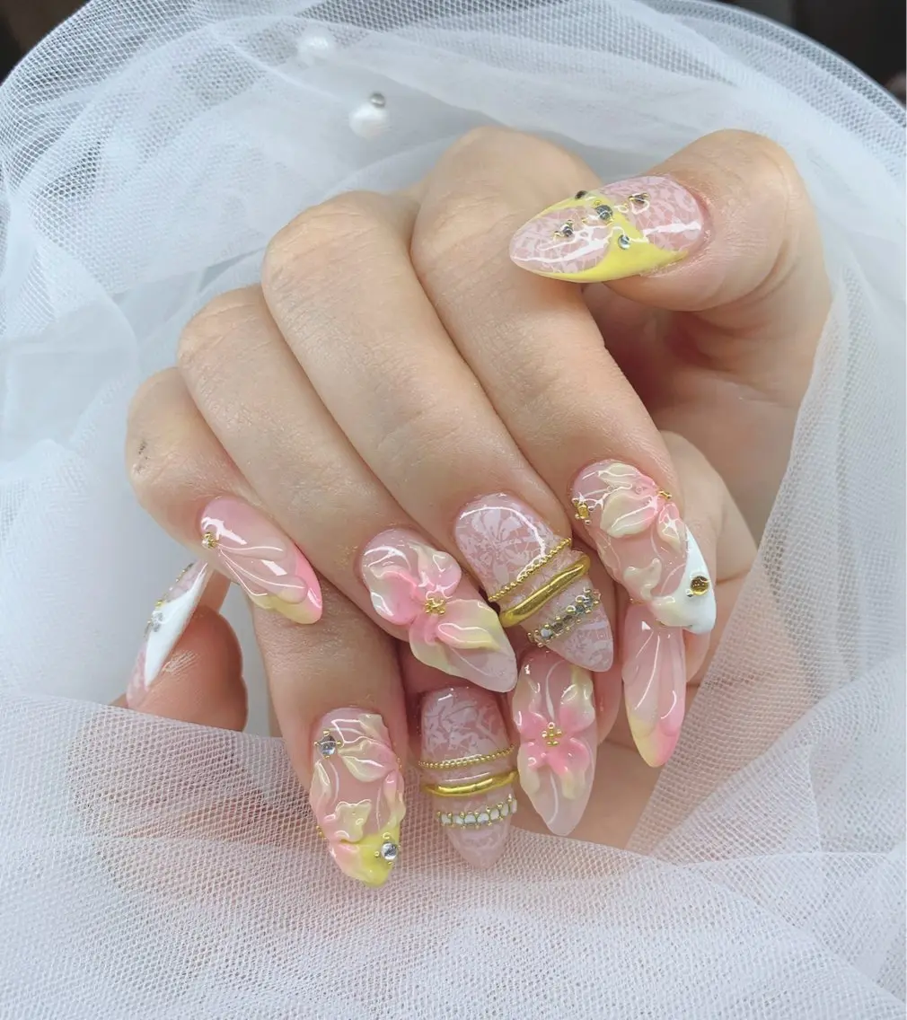 ネイル ジェルネイル 韓国ネイル ニュアンスネイル パラジェル ワンホンネイル Kaori Nailのネイルデザイン